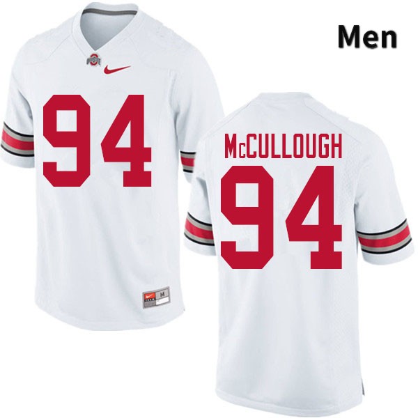 Ohio State Buckeyes Roen McCullough Men's #94 White Authentic Stitched College Football Jersey